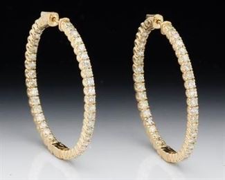 A Pair of 4.24 Carat Diamond InsideOut Earrings 