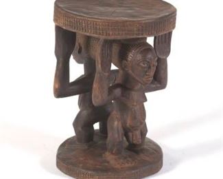 African Carved Wood Stool
