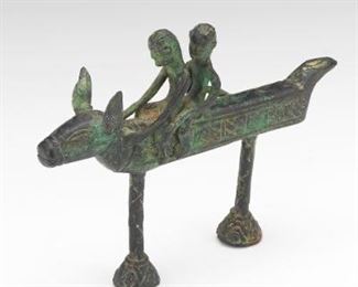 African Patinated Bronze Tribal Grouping 