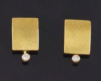 ALSBERG 18k Gold and Diamond Earrings 