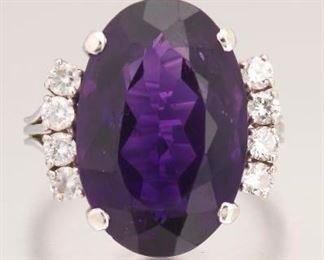 Amethyst and Diamond Ring 