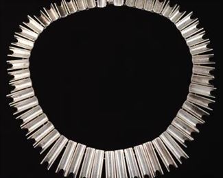 Artisan Sterling Silver Brutalist Fringe Necklace 