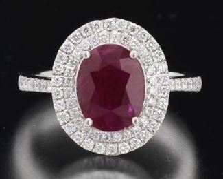 Burmese Ruby and Diamond Ring, GIA Report 