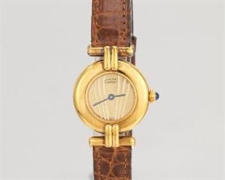 Cartier Vermeil Must Colisee Ladies Quartz Wristwatch