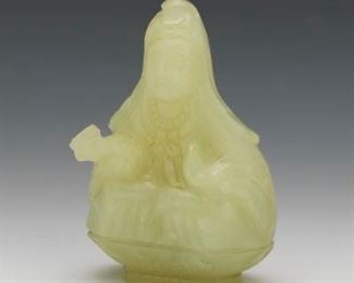 Chinese Carved Jade Guanyin