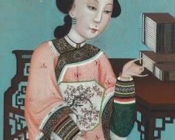 Chinese Reverse Glass Painting, ca. Late Qing Dynasty 