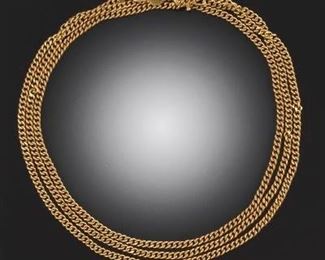 Classical 18K Gold Curb Link Chain 