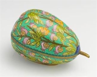 Cloisonne Melon Shape Box 