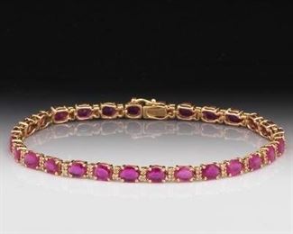 EFFY Gold, Ruby and Diamond Tennis Bracelet 