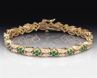 Emerald and Diamond Bracelet 