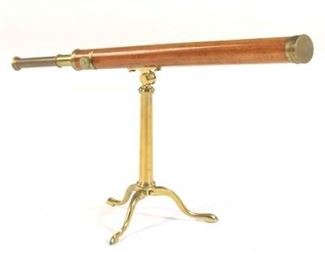 English Brass and Wood Telescope