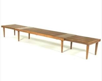 Expanding Wood Slat Coffee Table. Attr. John Keal