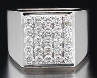 Gentlemens Gold and Diamond Ring 