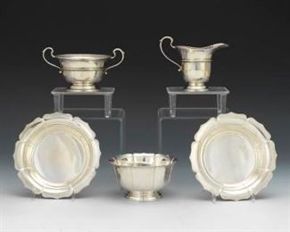 Group of Five Sterling Dishes