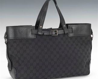 Gucci Black GG Jacquard Tote