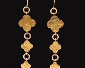 Heidi Klum Mouawad Pair of Gold and Diamond Earrings 
