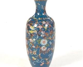 Japanese Large Cloisonne Enamelled Vase, Meiji Period 