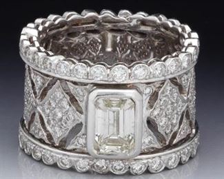 Ladies 1.25 Carat Emerald Cut Diamond Band 