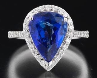 Ladies 4.66 Carat Tanzanite and Diamond Ring, AIGL Report 