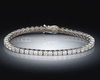 Ladies 9.05 Carat Tennis Bracelet, GGA Report 
