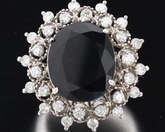 Ladies 9.83 Carat Sapphire and Diamond Ring, AIGL Report 