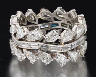 Ladies Art Deco Platinum and Diamond Eternity Band 