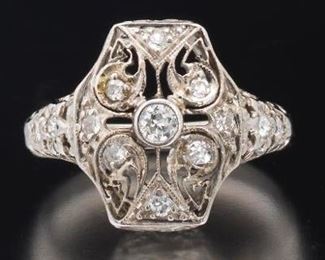 Ladies Edwardian Gold and Diamond Ring 