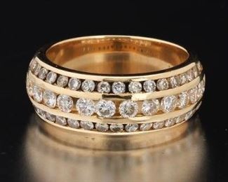 Ladies Gold and 1.50 Carat Diamond Ring 