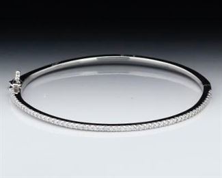 Ladies Gold and Diamond Bangle Bracelet 