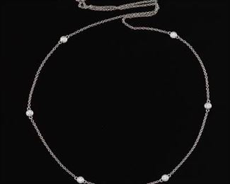 Ladies Gold and Diamond by the Yard Necklace 