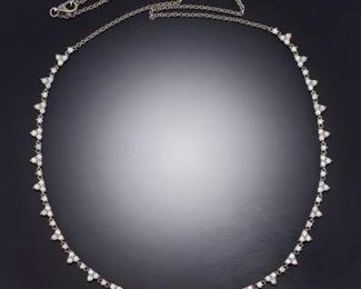 Ladies Gold and Diamond Fringe Necklace 