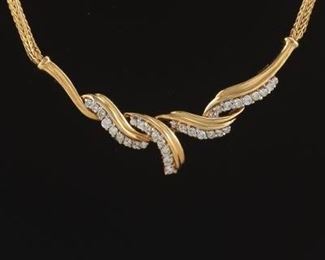 Ladies Gold and Diamond Necklace 