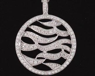 Ladies Gold and Diamond Pendant on Chain 