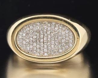 Ladies Gold and Diamond Saddle Ring 