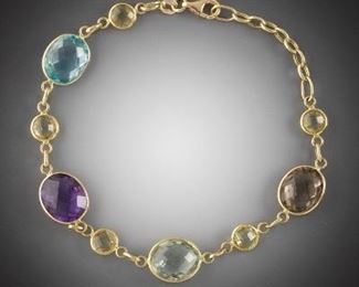 Ladies Gold and Gemstone Bracelet 