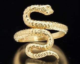 Ladies Gold Serpentine Ring