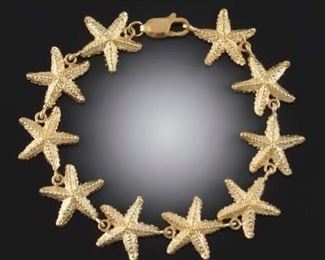 Ladies Gold Star Fish Bracelet 