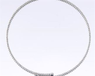 Ladies Gold, Australian Sapphire and Diamond Collar Necklace 