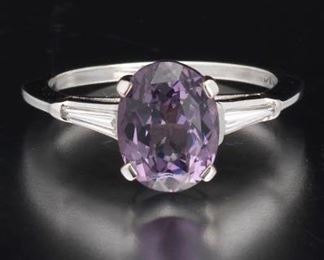 Ladies Gold, Spinel and Diamond Ring 