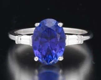 Ladies Gold, Tanzanite and Diamond Ring 