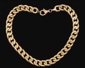 Ladies Italian Gold Curb Link Bracelet 
