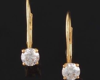 Ladies Pair of Gold and Diamond Ear Studs 