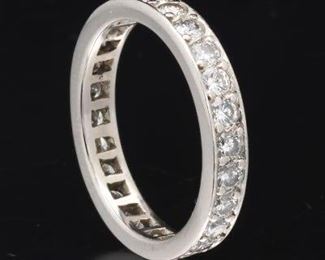Ladies Platinum and Diamond Eternity Band 