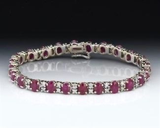 Ladies Ruby and Diamond Bracelet 