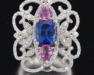 Ladies Sapphire and Tanzanite Ring 