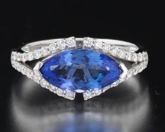 Ladies Tanzanite and Diamond Ring, AIGL Report 