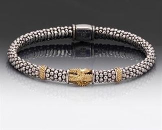 LAGOS Sterling Silver and Gold Torsade Bracelet