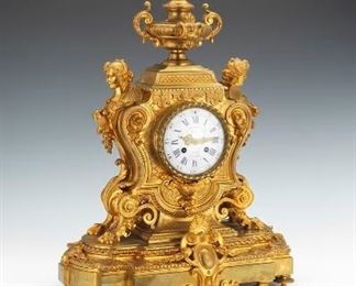 Lemerle Charpentier Neo Classical Circa 1880 Bronze Clock