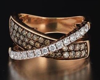 LeVian 14K Diamond Crossover Ring
