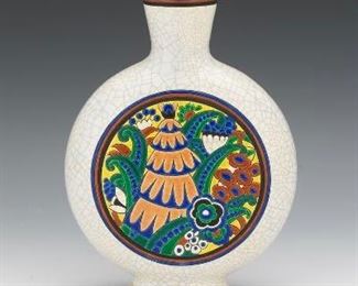 Longwy French Faience Vase